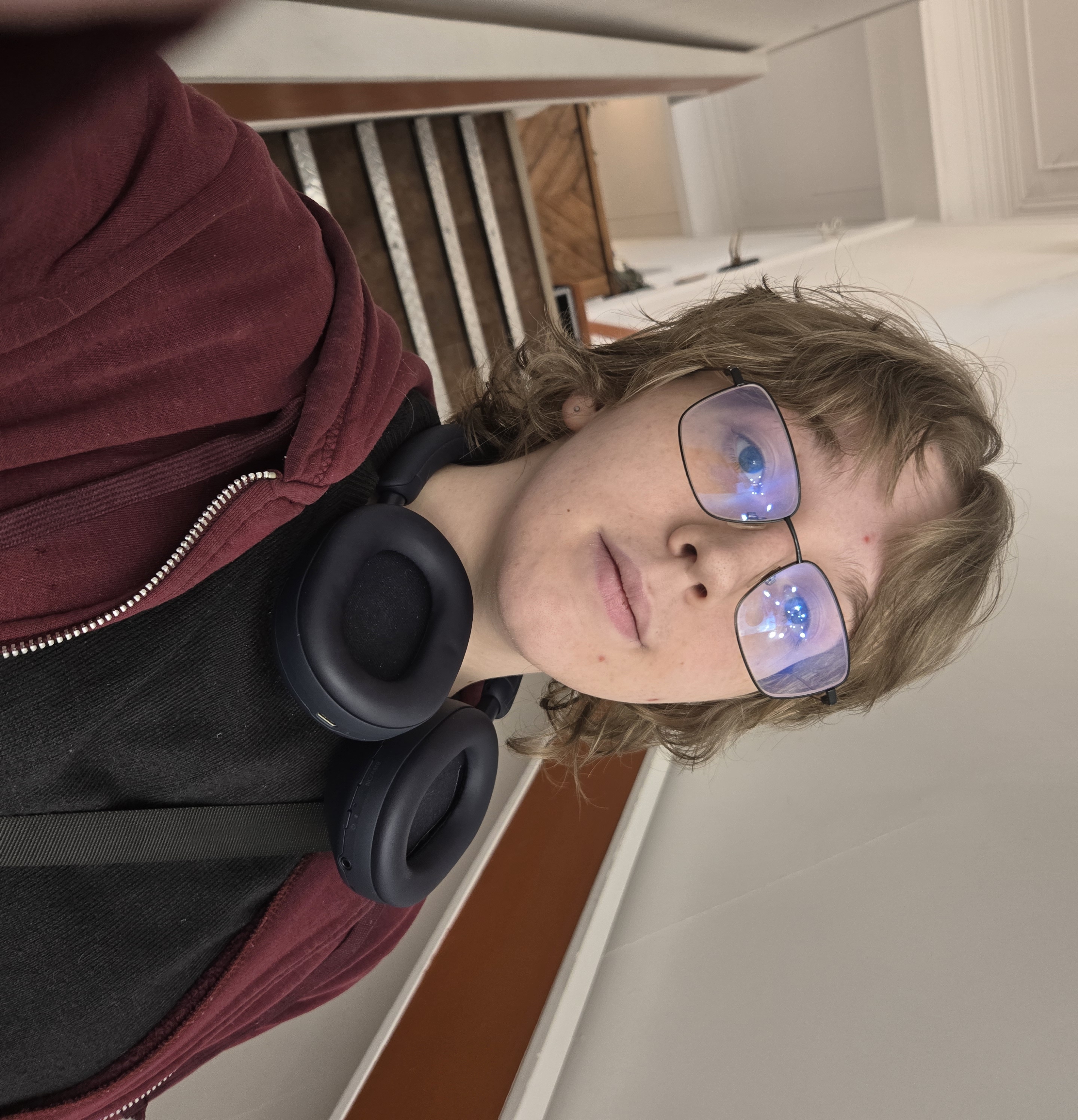 A girl in a red hoodie